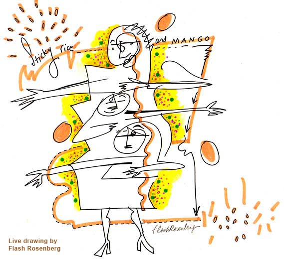 Art for Sticky Rice, live drawing by Flash Rosenberg