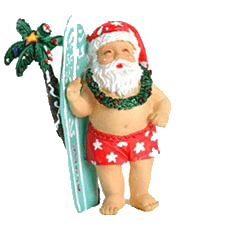 Surfing Santa decoration