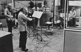 Stephane Grappelli and Yehudi Menuhin recording in EMI Abbey Road Studio 2, May 1975